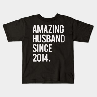 Amazing Husband Since 2014 Valentine's Day Gift For Him Kids T-Shirt